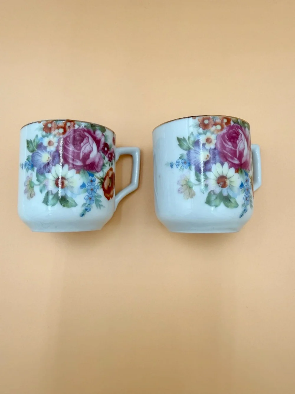 Vintage Made in Occupied Japan Floral Demitasse Tea Cup & Saucer